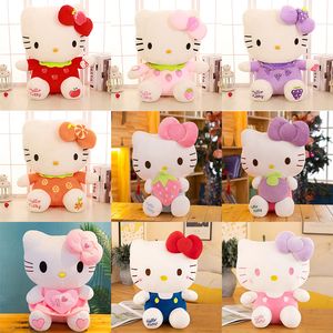 Factory wholesale 9 styles of 30cm kitty cat plush toys animation film and television surrounding cat dolls for children's gifts