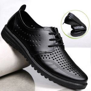 Shoes Summer breathable hollow leather sandals Business casual leather shoes Dad men's hole sandals Men's business shoes