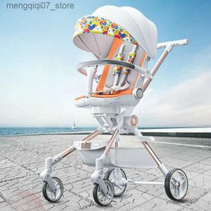 Passeggini # Passeggino bidirezionale a quattro ruote Passeggino per bambini con comfort per bambini Pieghevole portatile per sedersi e sdraiarsi Carrozzina per bambini L240319