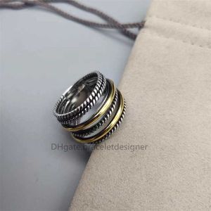 18K Altın Kaplama X Luxurys Halkalar Dainty Minimalist Vintage Old Craft 925 STERLING Gümüş Çapraz Lüks Yüzük Kadınlar için Çok Katmanlı Vaat Tase Mücevherat