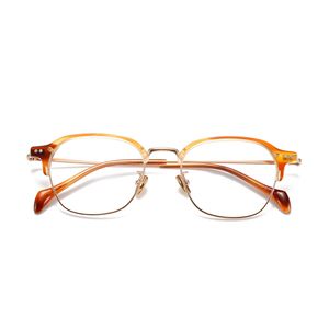 Optiska glasögon för män Kvinnor Retro Designer GMS-642TS Fashion Sheet Glasses Titanium Frame Detaljerad elasticitet Oval Style Anti-Blue Light Lens Plate with Box