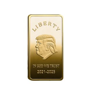 Trump 2024 Square Coin 기념 공예 투어는 미국을 다시 저장하는 금속 배지 50*28*3mm