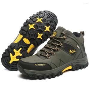 Sapatos de fitness masculinos ao ar livre à prova d'água outono inverno botas de trekking calçados para caminhada