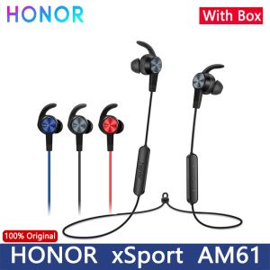 Наушники честь xsport AM61 Bluetooth -гарнитура IPX5 Гудоподажная BT4.1 Music Mic Control Беспроводные спортивные наушники для Android iOS