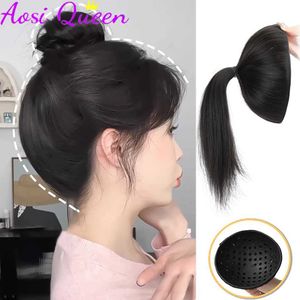 Synthetic Wigs Synthetic Wigs AOSI Ball Head Wig Hair Bag Grapefruit Peel Lazy Hair Magic Tool To Increase Hair Volume Fluffy Hair Tie 240329
