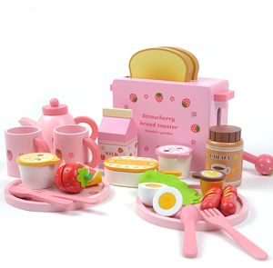 Mother garden children039s wood playhouse game toy toast bread toaster kids wooden kitchen toys set6048748