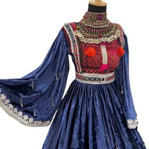 Heißer Verkauf Bohemian Kleid Afghan Vintage Kuchi Tribal Damen Kleider Schnelltrocknende waschbare Banjara bestickte Kleider für Frauen