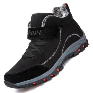 Boots Waterproof Winter Men Boots Plush Warm Snow Women Boots Men Work Hiking Shoes Sneakers High Top Rubber Ankle Boots Plus Size 46