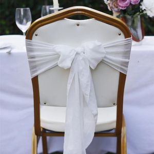 Table Cloth 10PCS 18x250cm Balinese Yarn Wedding Chair Sashes Party Arrangement Covers Cotton Anti-slip Bow El Luxury Decoration