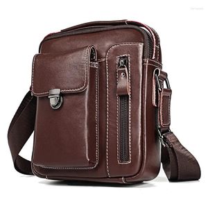 Tasche Marke Mann Echtes Leder Schulter Männer Messenger Taschen Kleine Casual Flap Zipper Design Männliche CrossBody Für