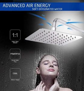Cabeças de chuveiro do banheiro Banheiro de aço inoxidável bocal de chuveiro chuveiro top spray grande dispensador de água chuveiro de pressão universal cabeça de chuveiro Y240319