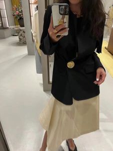 Женские костюмы 2024, весенне-осенний роскошный женский повседневный черный пиджак высокого качества, женское шикарное пальто Gdnz 3,02