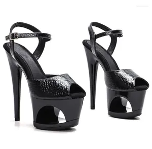 Dance Shoes Pu Uppre Color High Heel Sandals 17cm /7inch Sexig modellshow och poldans 010
