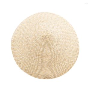 Cappelli a tesa larga Grande conico Colore naturale Bambù Pioggia Cappello da sole in paglia Donna Donna Divertente Campanile cilindrico con corona