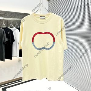 24SSメンデザイナーティーTシャツメンズダブルレタープリント半袖Tシャツ綿女性ブラックホワイトTシャツXXL 2XL