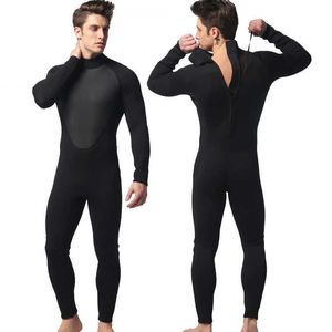 HBP Non-Brand Full Wetsuits 3 mm Neopren-Neoprenanzug mit Reißverschluss hinten, lange Ärmel zum Tauchen, Surfen, Schnorcheln, einteiliger Neoprenanzug für Herren