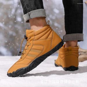 أحذية المشي شتاء حافي القدمين النساء الرجال الفراء الثلج الحذاء أفخم المشي لمسافات طويلة دافئة لأحذية رياضية في الهواء الطلق