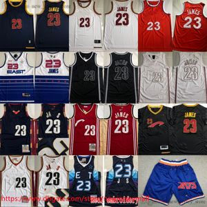 Klasyczny retro autentyczny haft 2008-09 koszykówka 23 James koszulka Vintage White 2003-04 Rzeczywisty ścieg oddychający sport All-Star 2009 Jerseys Don Short