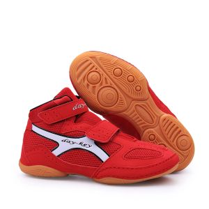 Shoes Children Wrestling Shoes Girls Boys Training Shoes Cow Muscle Outsole Sport Boots Sneakers Professional Boxing Shoes 7601