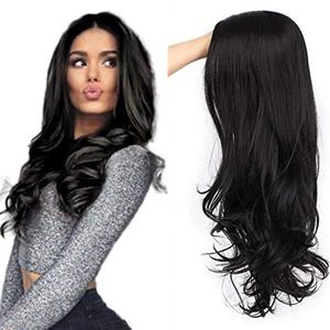 Synthetic Wigs Long Black Lace Front Wig Synthetic Wigs Baby Hair Women Lace Wig Natural High Density Heat Resistant Wavy Cosplay Wig 240329
