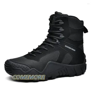 Boots Outdoor High Top Mens Waterproof Fashion Platform Sneakers Ankle Botas Casual Military Combat Male Black Large Size 46 47