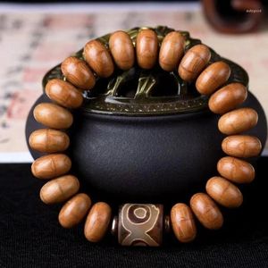 Dokuz bilezik ile ahşap bilezik Buda boncukları sanat ve eğlence agarwood küçük yapraklar mor sandal ağacı