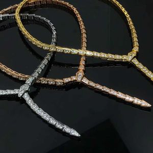 New High Edition Treasure V Home Style Fashion Interdiamond Snake Pendant Thin Snake Womens Tassel Necklace