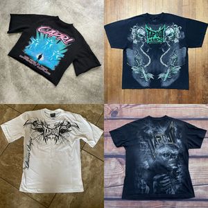 Trendige Herren-T-Shirts, digitales Inkjet-Grafikdruck-T-Shirt, Retro-Straße, Gothic-Stil, Sommer-Paar, lockere Hip-Hop-Kurzarm-Y2k-Shirts