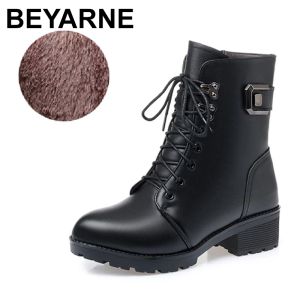 Stiefel Beyarne -Knöchelstiefel Frauen Winter neu 2020 Wolle warme Nonslip Ladies Boots Plus Size 41 42 43 Winter Schneestiefel