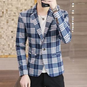 Erkek Suit Dybzacq Bahar 2024 Suit Ceket Kore versiyonu ince yakışıklı damalı tek batı gündelik küçük