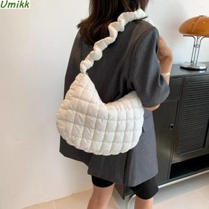 Shoulder Bags Women Pleated Cloud Handbags Quilted Check Padded Tote Bag Space Cotton Fashion Large Capacity Clutch Purse Crossbady