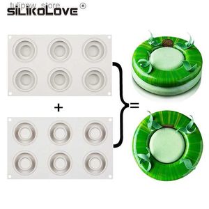 Baking Moulds SILIKOLOVE 6 Cavity Circular Mousse Cake Mold Silicone Molds for Baking Desserts Round Ring Baking Mold L240319