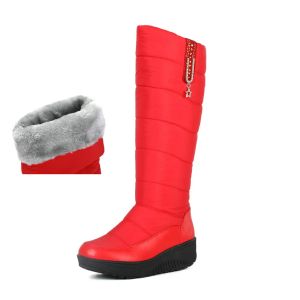 Boots Women's Down Snow Boot Thick Plush Winter Warm High Boot For 30 Degree Waterproof Cold Weather Girls Shoes Big Size 3544