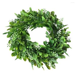 Decorative Flowers Artificial Garland Front Door Ornament Eucalyptus Decor Green Leaf Wedding Wreath Simulation Grass