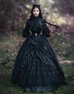 Victorian Gothic Wedding Dresses For Women Long Sleeves High Neck Black Vintage Steakpunk Masquerade Bridal Gowns Tiered Ball Gown Bride Wear 2024