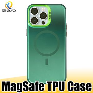 Magnetiskt telefonfodral stöder Magsafe laddningskydd för iPhone 15 14 plus 13 12 Pro Max 11 XR Izeso
