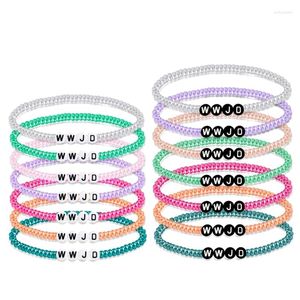 Strand Set Of 7 WWJD Bracelets Resin Material D0LC