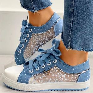 Boots Comemore Women Canvas Shoes 2022 Fashion Summer Casual Lace Canvas Hollow Breattable Flat Shoe Woman Sneakers White Footwear 34