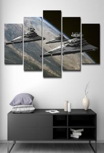 Wall Art Canvas HD drukowane bezframentowe malarstwo wystrój domu na żywo pokój 5 sztuk filmowe Wars Pictures Space Star Niszczyciel Poster9583329