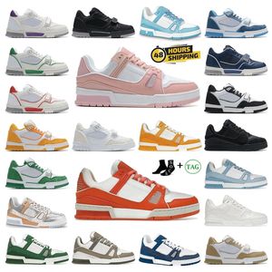 Designer Men Women Casual Shoes Leather Lace Up luxury velvet suede Black White Pink Red Blue Yellow Green Mens Womens Trainers Sports Sneakers Fashion Platform Shoe