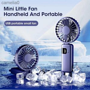 Electric Fans 2024 New Fan Fold Wireless Outdoor Dormitory Portable USB Rechargeable 5th Gear Mini Fan with Base for Family Handheld FanC24319