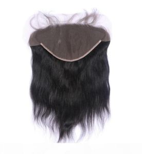 13x6 kulaktan kulak dantel frontal kapanma ağartılmış düğümlerle doğal renk 1B Brezilya insanı Remy Hair56852645131871