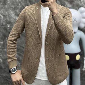 Men's Jackets 2024 Clothing Spring And Summer Knitted Casual Suit Coat Fashion Business European Goods Light Luxury High Quality
