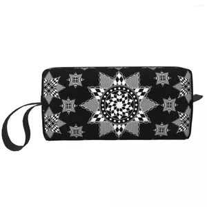 Storage Bags Kabyle Pottery Pattern Cosmetic Bag Kawaii Big Capacity Geometric Carpet Traditional Makeup Case Beauty Toiletry