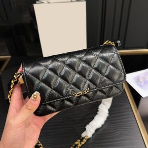 LADEIS Designer Calfskin 19 серии серии толстой цепной мешок для плеча с длинной кошелькой для кошелька держатель телефонной карты GHW Turn Lock Косметический корпус с большой емкость