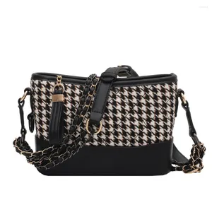 Totes Luxury Women Shoulder Bag Designer Handbag Houndstooth Messenger PU Leather Chain Crossbody For Ladies