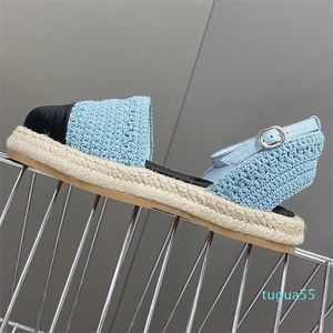 2024 Leisure Women's Platform Sandals Summer Weave Weave Design الجزء العلوي السميك السميك السميك الناعم مريح مستدير أحذية الصياد الإناث