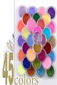 Set 12 18 24 30 40 45 Colori Fine Nail Art glitter in polvere Punte di polvere di pigmento scintillante Decorazione Decorazione per farina per gli ombretti 9994549