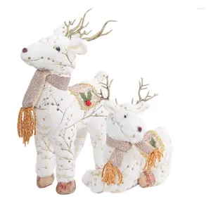 Decorações de Natal Boneca de cervo de rena de pelúcia Xmas Simulação de alce para casa Feliz presente ano ornamento