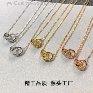 디자이너 Cartera High 버전 Kajia Double Ring Necklace v 골드 도금 18K 골드 링 버클 목걸이 라이트 고급 더블 링 칼라 체인